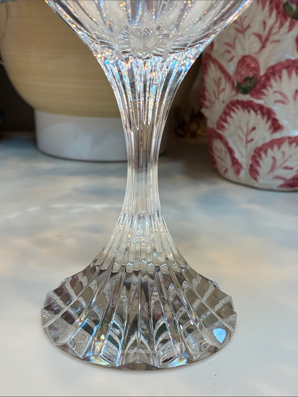 Four Baccarat Messena Clear Crystal Wine, Water Goblet with Faceted Stem NWOT - Picture 8 of 12